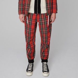 NWT WeSC STOCKHOLM | SWEDEN Streetwear Unisex Plaid Pants With Zipper Pockets